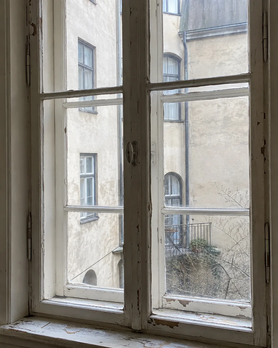 Stare drewniane okno przed renowacją